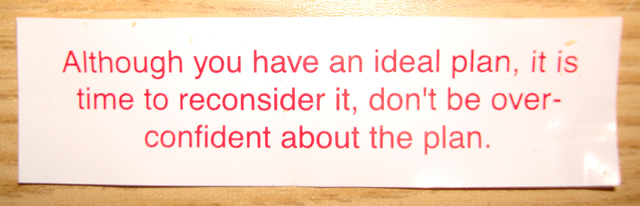Although you have an ideal plan, it is time to reconsider it, don